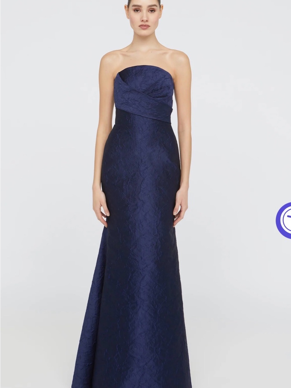Theia Strapless Midnight Blue Evening Gown